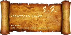 Veinstein Fodor névjegykártya